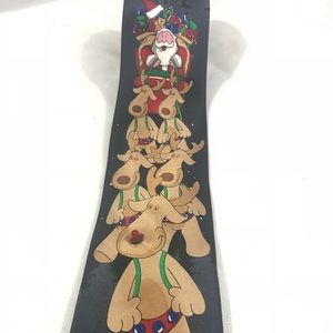 Noel Santa and Reindeer Tie
